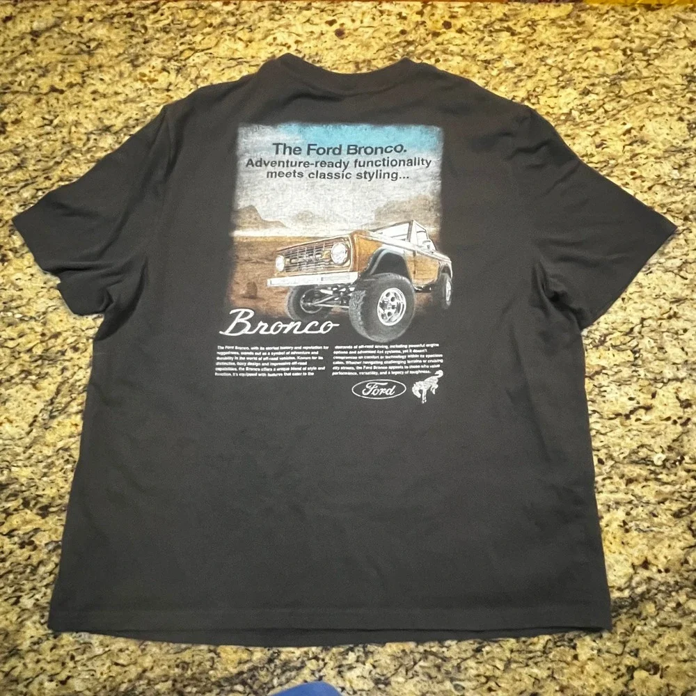 Ford Bronco Mens XL‎ T-Shirt Black Hybrid Apparel Graphic Official Licensed Tee